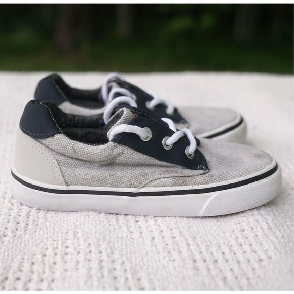 Tommy Bahama Toddler Navy Blue Grey Canvas Sneakers - Picture 4 of 8